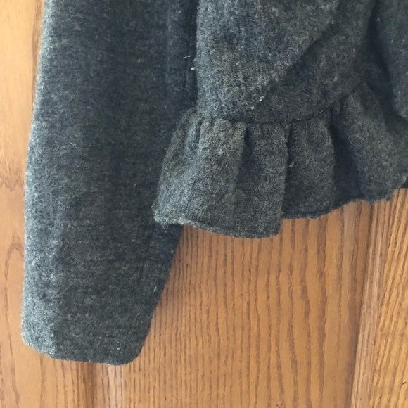 Gray Wool Ruffle Cardigan - Picture 3 of 7